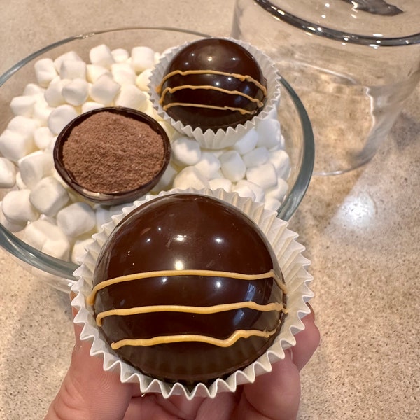 Hot Chocolate Bombs - Butter Pecan Dark Chocolate - Box of 4 Sweet Cocoa Bombs