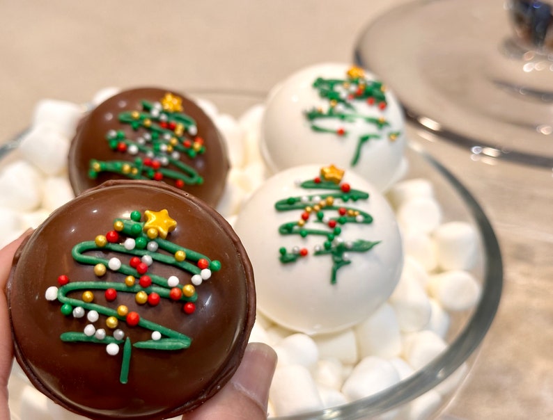 Holidays Hot Chocolate Bombs - Trees Set - Box of 4 Sweet Cocoa Bombs ...