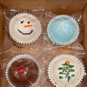 Christmas Hot Chocolate Bombs - Set - Box of 4 Sweet Cocoa Bombs - Etsy