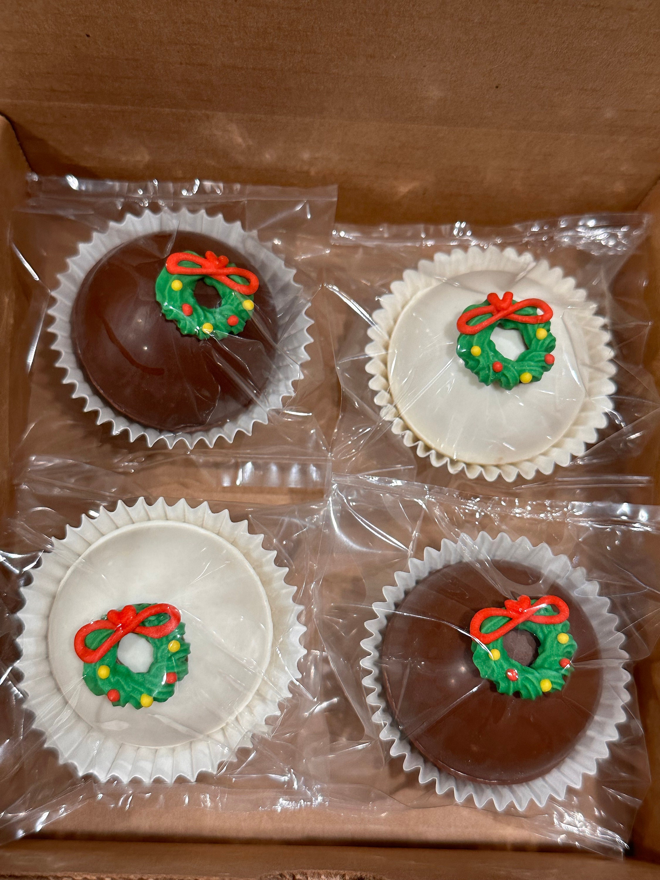 Holidays Hot Chocolate Bombs - Wreaths Set - Box of 4 Sweet Cocoa Bombs ...