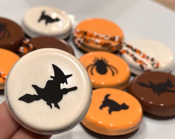 Chocolate Covered Oreos - Halloween - Box of 12 Halloween Spiders, Witches, and Cats