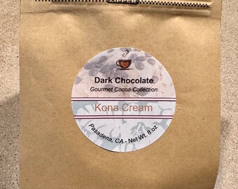 Hot Chocolate Mix - Kona Cream Dark Chocolate - 8 oz Sweet Cocoa Mix