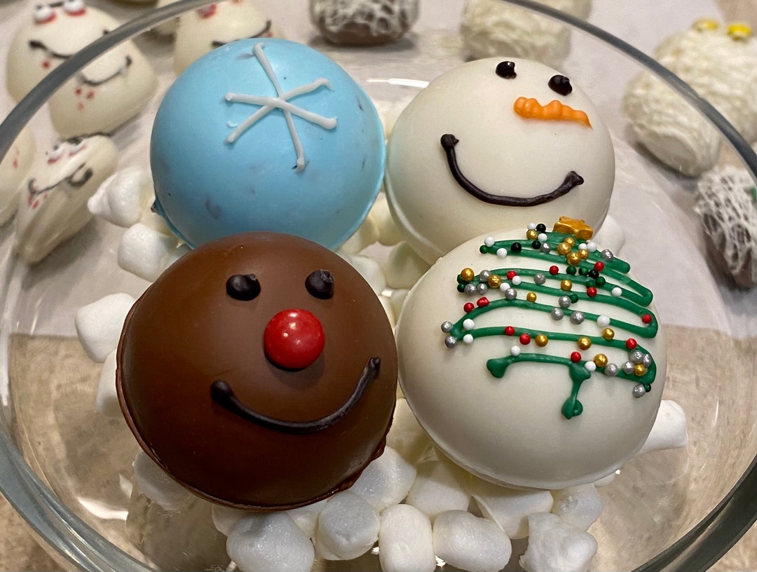 Christmas Hot Chocolate Bombs - Assorted - Box of 4 Sweet Cocoa Bombs ...