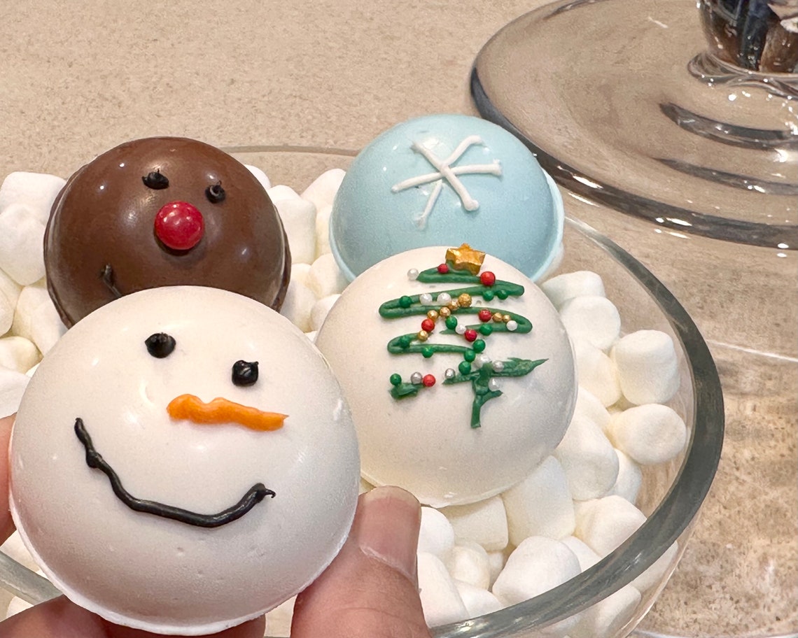 Christmas Hot Chocolate Bombs - Set - Box of 4 Sweet Cocoa Bombs - Etsy