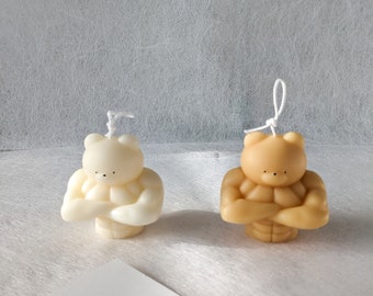 Macho Bear Candle | Unique Candle | Decorative Candle | Handcrafted Candle | Cute Candle | Bear Candle | Funny Candle | Soy Wax | Beeswax