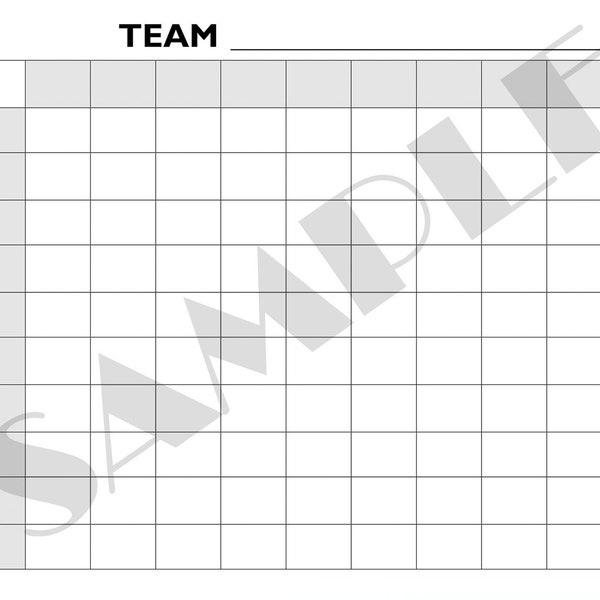 Super Bowl Squares Game, Simple Football Grids PDF file, Printable Football Squares, Superbowl LVI 2023, Super Bowl Party Games