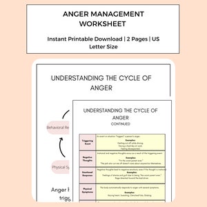 Cycle of Anger Worksheet | Anger Management Worksheet | Anger Cycle | Therapy Worksheet
