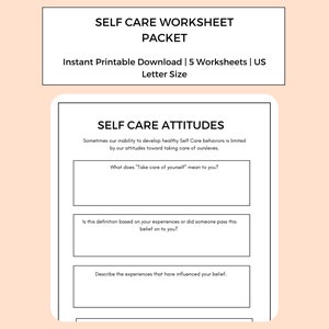 Self Care Worksheet Packet Worksheets for Self Care Practice Self