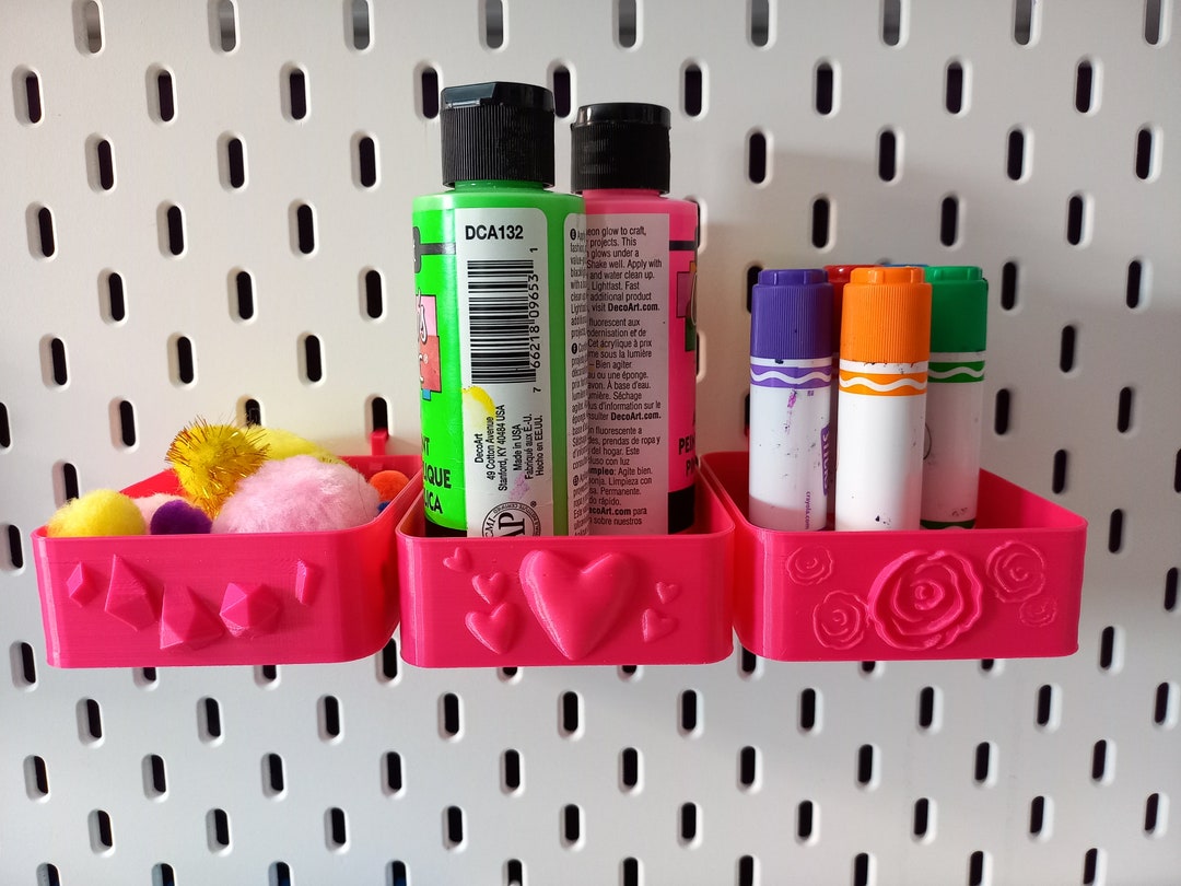 Skadis Accessories / Ikea Pegboard Trays / Colorful Pegboard Storage / Ikea Skadis / Organizer