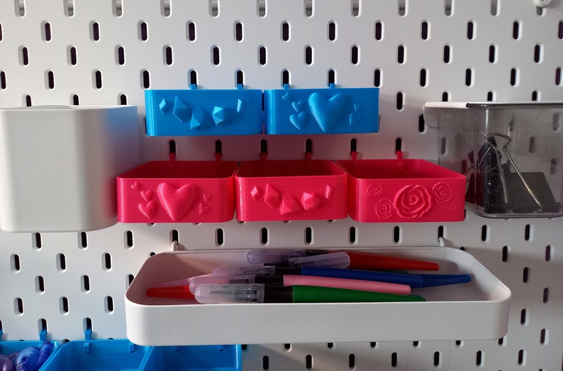 Skadis Accessories / Ikea Pegboard Trays / Colorful Pegboard Storage / Ikea Skadis / Organizer