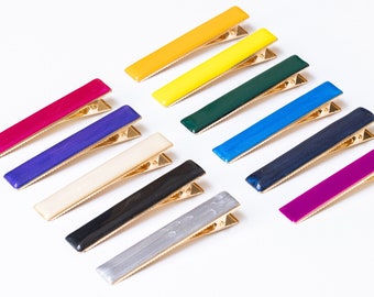 Barrette en résine : base dorée, barrette torsadée française