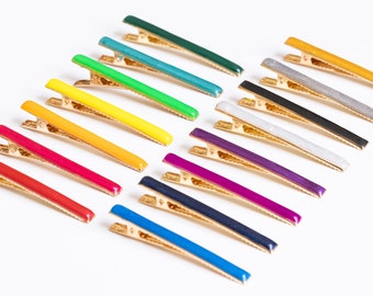 Barrette artisanale en résine colorée, lot de 2 pinces à cheveux longues