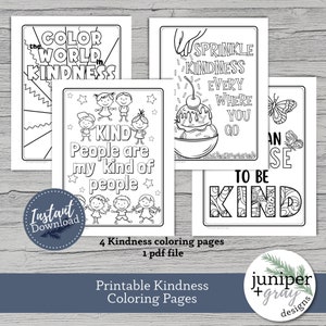 Printable Kindness Coloring Pages for All Ages II- Choose to be Kind - Coloring Page Kindness Printable - Instant Download PDF
