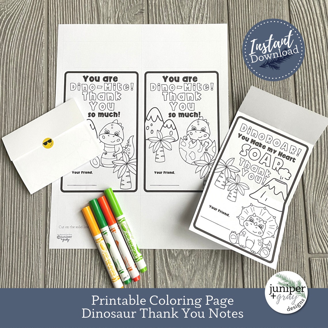 Printable Dinosaur Thank You Notes Dinosaur Coloring Page Thank You
