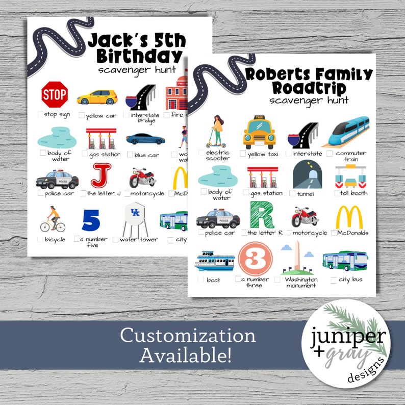 Printable Road Trip Kids Activities - Travel Scavenger Hunt I Spy ...