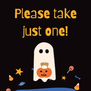 Halloween candy signs | Please take one + Out of candy BUNDLE