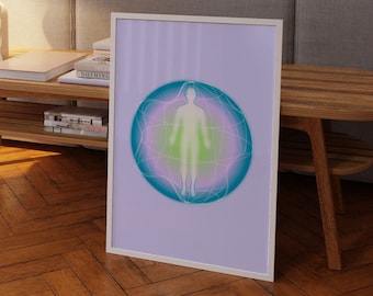 Aura Gradient Art Poster, Psychedelic Y2K Home Decor