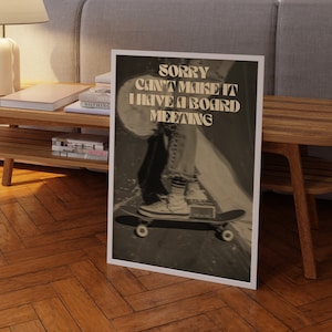 Skateboard Wall Art: Funky 70s Retro Print