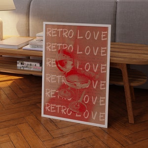 Retro Love Print: 70s Style Psychedelic Wall Art