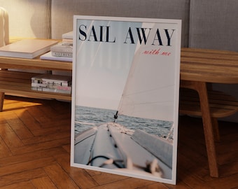 Yacht Life Print: Vintage sommarsegelbåtsaffisch