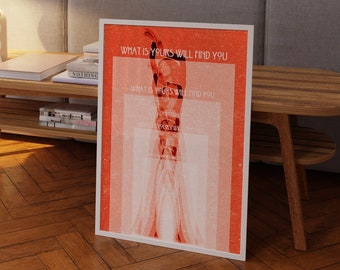 Affirmatieposter: retro psychedelische muurkunst uit de jaren 70
