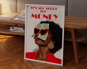 Geld Zeitschriften Poster: 70s Retro Psychedelic Wandkunst