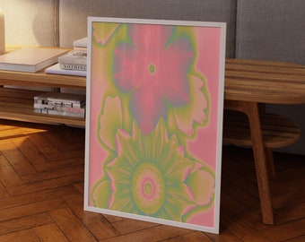 Abstract Flower Print: Earth Tones Floral Wall Art