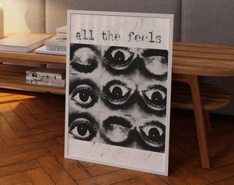 Funky Eye Art Print: Eclectic Maximalist Home Decor