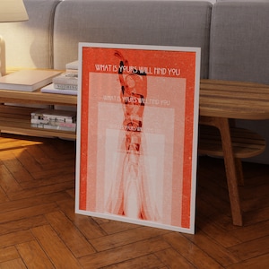Cartel de afirmación, cartel de los años 70, arte de pared naranja, arte de pared de moda, impresión hippie, cartel vintage, decoración de habitación psicodélica, impresión retro