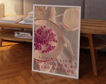 Lilac Dreams Poster: 70s Retro Trippy Wall Art