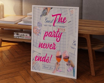 Printable Poster: Retro Pink Bar Barwagen Kunst