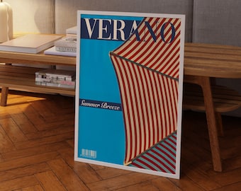 Verano Poster: Retro 70s Summer House Wall Art