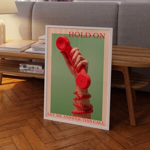 Cartel vintage, cartel de afirmación, cartel de los años 70, decoración psicodélica de la habitación, impresión retro, arte de la pared del teléfono, arte de la pared de moda del periódico, impresión hippie