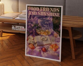 70s Summer Picnic Poster: Retro Vogue Kitchen Wall Art
