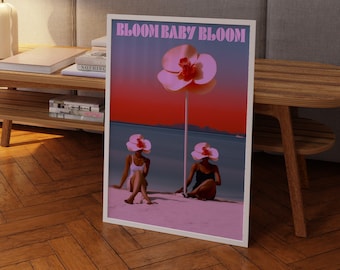 70s Vogue Magazine Poster: Retro Beach Print, Summer House Wall Art