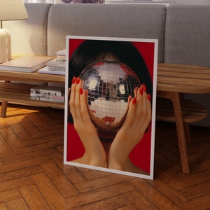70s Disco Ball Poster: Retro Psychedelic Wall Art Print