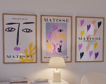Henri Matisse Set of 3 wall art, Gallery Wall Set, Green Matisse Print Set, Matisse Posters, Matisse Exhibition Poster, DIGITAL DOWNLOAD