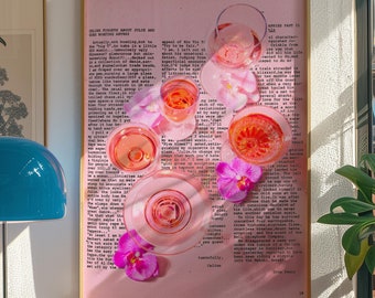 Pink Newspaper Print: 70s Psychedelic Wall Art (Digital Download)