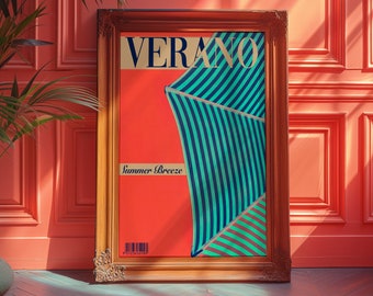 Verano Summer House Poster: 70s Retro Wall Print (Digital Download)