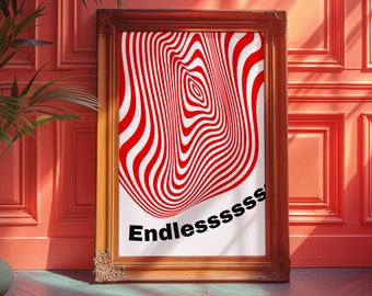 Retro 70s Newspaper Art Print: Psychedelic Trippy Wall Decor (Digital Download)