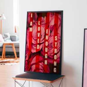 Red Roses Poster: Trendy Y2K Gradient Art