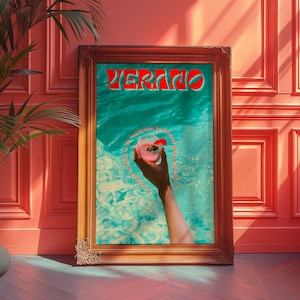 Verano Cocktail Print: 70s Retro Summer Art (Digital Download)