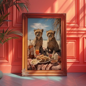 Tiger Poster, Tiger In einem Bad, Badezimmer Wandkunst, Maximalist Dopamin-Dekor, rosa Kitsch Ästhetik, Preppy Wandkunst, trendiges Dekor