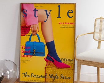 70s Style Magazine Cover Art Print: Retro Fashion Poster (Digital Download)