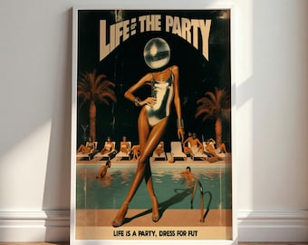Disco Ball Magazine Poster: 70s Retro Wall Art (Digital Download)