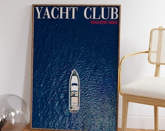 Yacht Club Magazin Cover Kunstdruck: 70s Retro Decor (Digitaler Download)