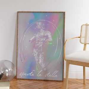 Manifest Wall Art, 70s Spiritual Art Print, Printable Wall Art, Spiritual Affirmation Art Print, Gradient Wall Art, Trendy Wall Art Print