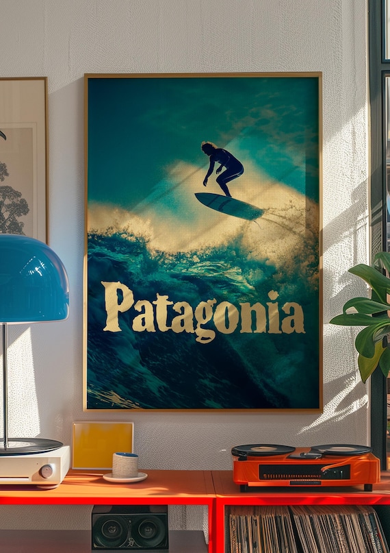 パタゴニア サーフポスター：ヴィンテージ オーシャンウェーブアート