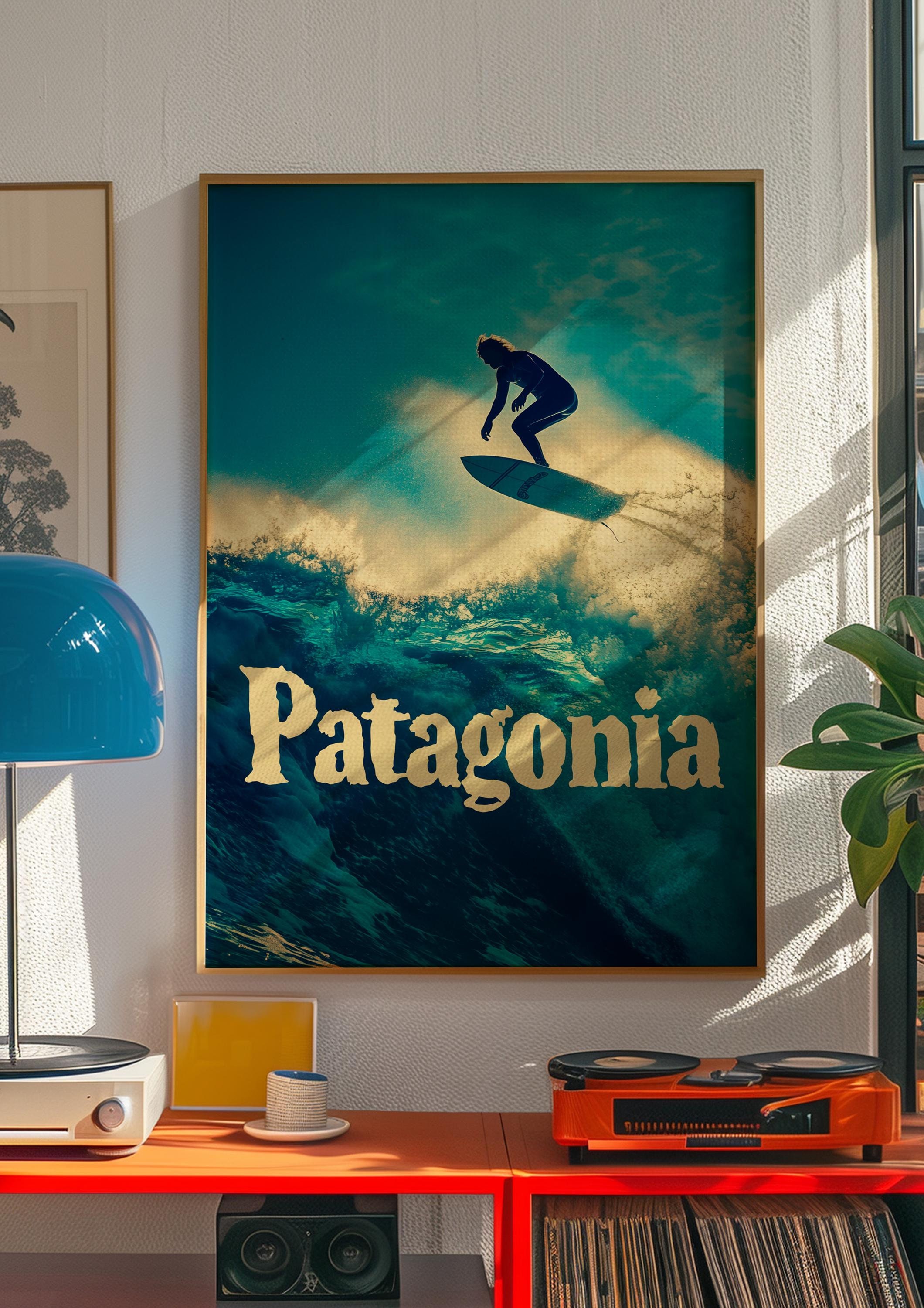 パタゴニア サーフポスター：ヴィンテージ オーシャンウェーブアート