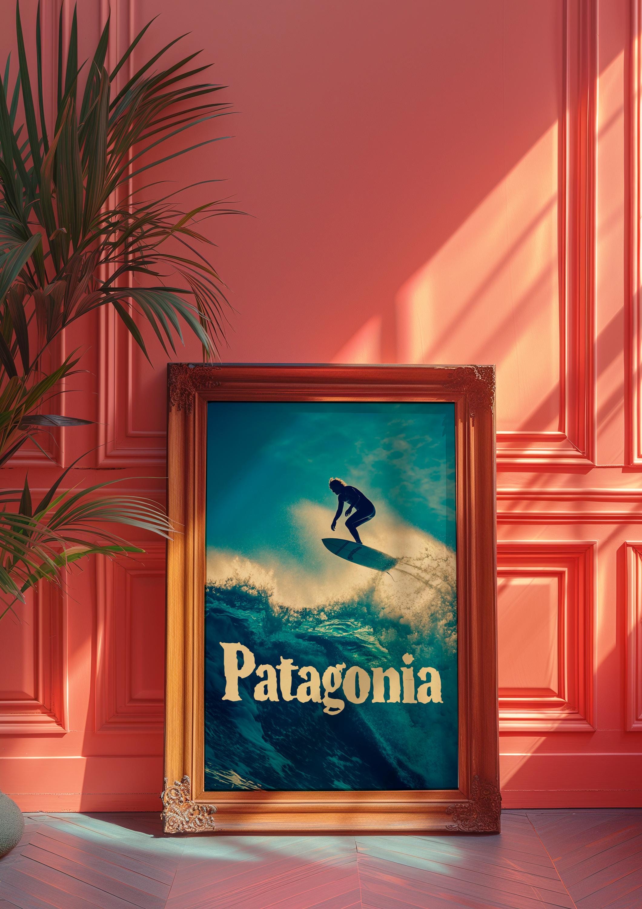 パタゴニア サーフポスター：ヴィンテージ オーシャンウェーブアート